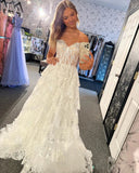Luxury Off The Shoulder Lace Sequin Ruffle Prom HZ0307