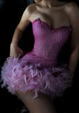 Luxury Pink Sweetheart Homecoming Dress, Feather Mini Homecoming Party HZ0307