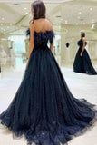 Strapless Feather Sequins Tulle Prom HZ0307