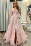 Princess Off The Shoulder Appliques Prom HZ0307