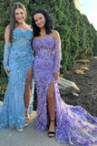 Sweetheart Mermaid Long Prom Dress With 3D HZ0307