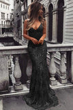 Mermaid Sequin Lace Prom Dresses Evening Party Dress With Lace Up HZ0307