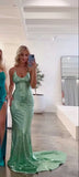 Mint Green Sequined Mermaid Prom Formal HZ0307