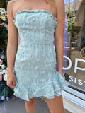 Mint Green Strapless Mini Homecoming Dresses, HZ0307