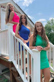 Navy Blue One Shoulder Homecoming Dresses Tight For Teen, HZ0307