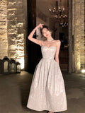 LTP1705, Shining White Tea Length Sweetheart Prom Evening HZ0307