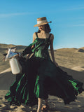 LTP1711,Fast Delivery Silk Satin Dark Green A-Line Prom Evening Dresses, Tea Length Homecoming HZ0307