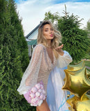 LTP1805, Aesthetic Champagne Glitter Homecoming Dresses, High Quality Custom Made Party HZ0307