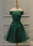 Off The Shoulder A-Line Homecoming Dresses Applique Mini Party Gown, HZ0307