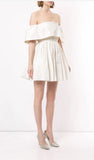 Off The Shoulder Ivory Homecoming Dresses Satin Short Hoco Dress, HZ0307