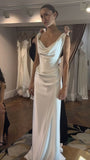 Off The Shoulder Ivory Wedding Dresses, Pleated Bridal Gown, HZ0307