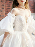 Off The Shoulder Off White Princess Homecoming Dresses With Pearl Beaded, HZ0307