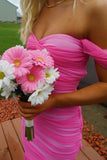 Off The Shoulder Pleated Bodycon Homecoming Dresses Custom Made Prom Dress, HZ0307