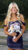 Off The Shoulder Pleated Bodycon Homecoming Dresses Custom Made Prom Dress, HZ0307