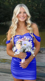 Off The Shoulder Pleated Bodycon Homecoming Dresses Custom Made Prom Dress, HZ0307