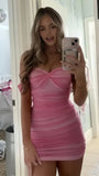 Off The Shoulder Pleated Bodycon Homecoming Dresses Custom Made Prom Dress, HZ0307