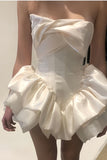 Off The Shoulder Strapless Homecoming Dresses Short Prom HZ0307