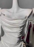 Off The Shoulder White Chiffon Homecoming Dresses Pleated Mini Hoco Graduation HZ0307