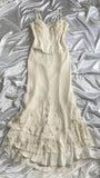 Off White Two Piece Prom Dress - Chiffon Mermaid Gown with HZ0307