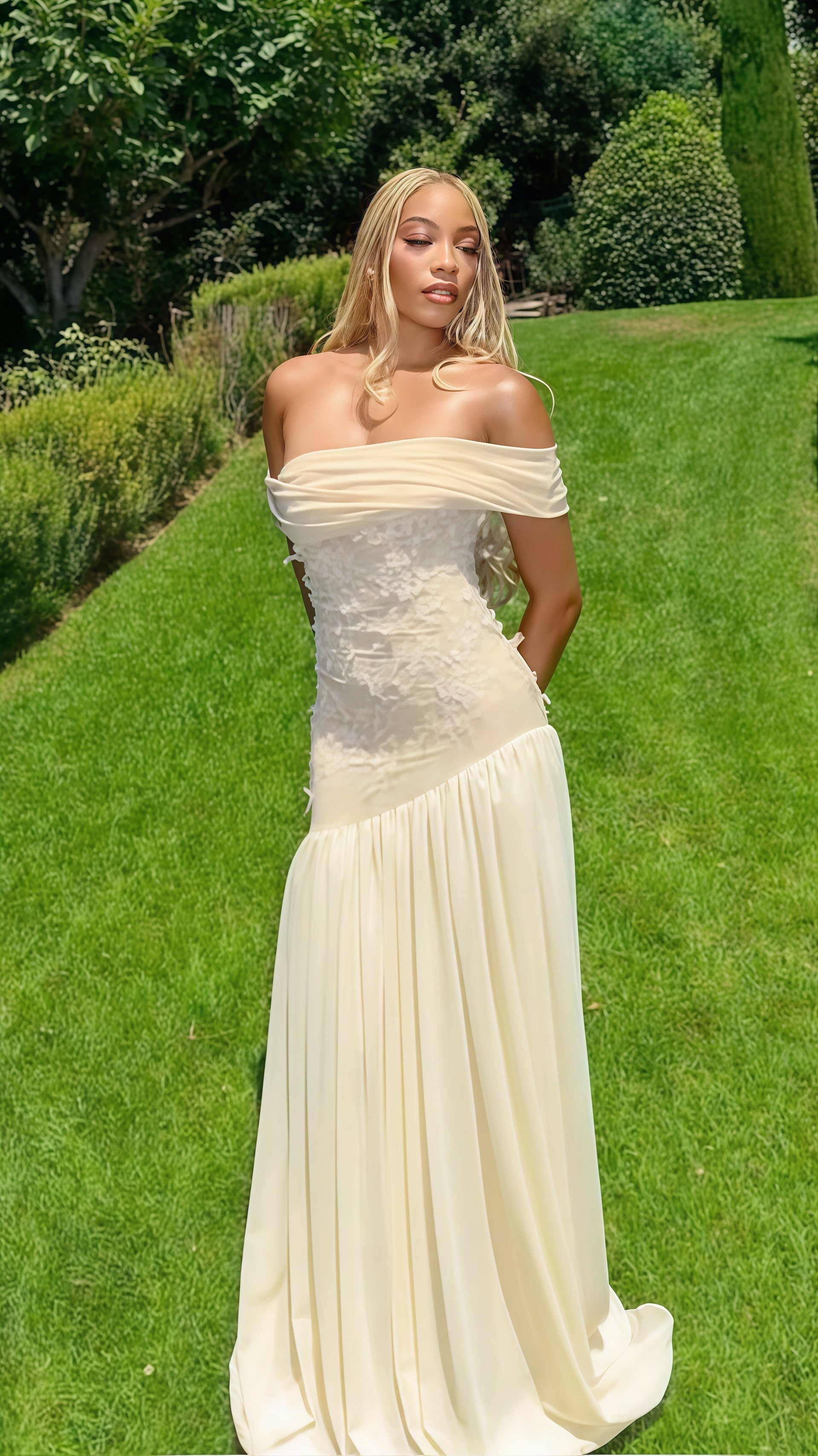 Off The Shoulder Chiffon Evening Party Dress, Appliques Prom Dress, HZ0307