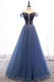 Off the Shoulder Blue Cinderella HZ0307
