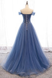 Off the Shoulder Blue Cinderella HZ0307