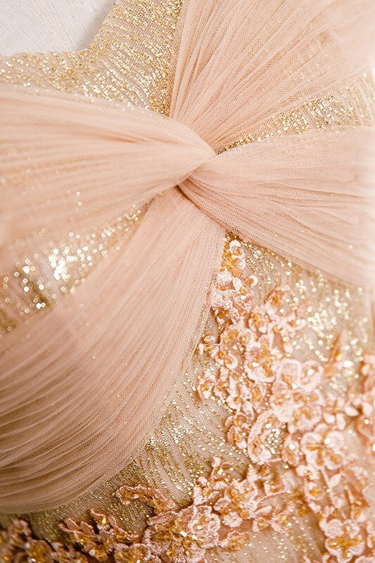 Off the Shoulder Champagne Long Formal HZ0307
