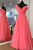Off the Shoulder Coral A-line Tulle Princess HZ0307