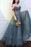 Off the Shoulder Grey Formal HZ0307