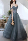 Off the Shoulder Grey Formal HZ0307