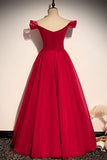 Off the Shoulder Red Tulle Prom HZ0307