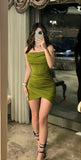 Olive Green Strapless Tight Homecoming Dress Mini Party HZ0307