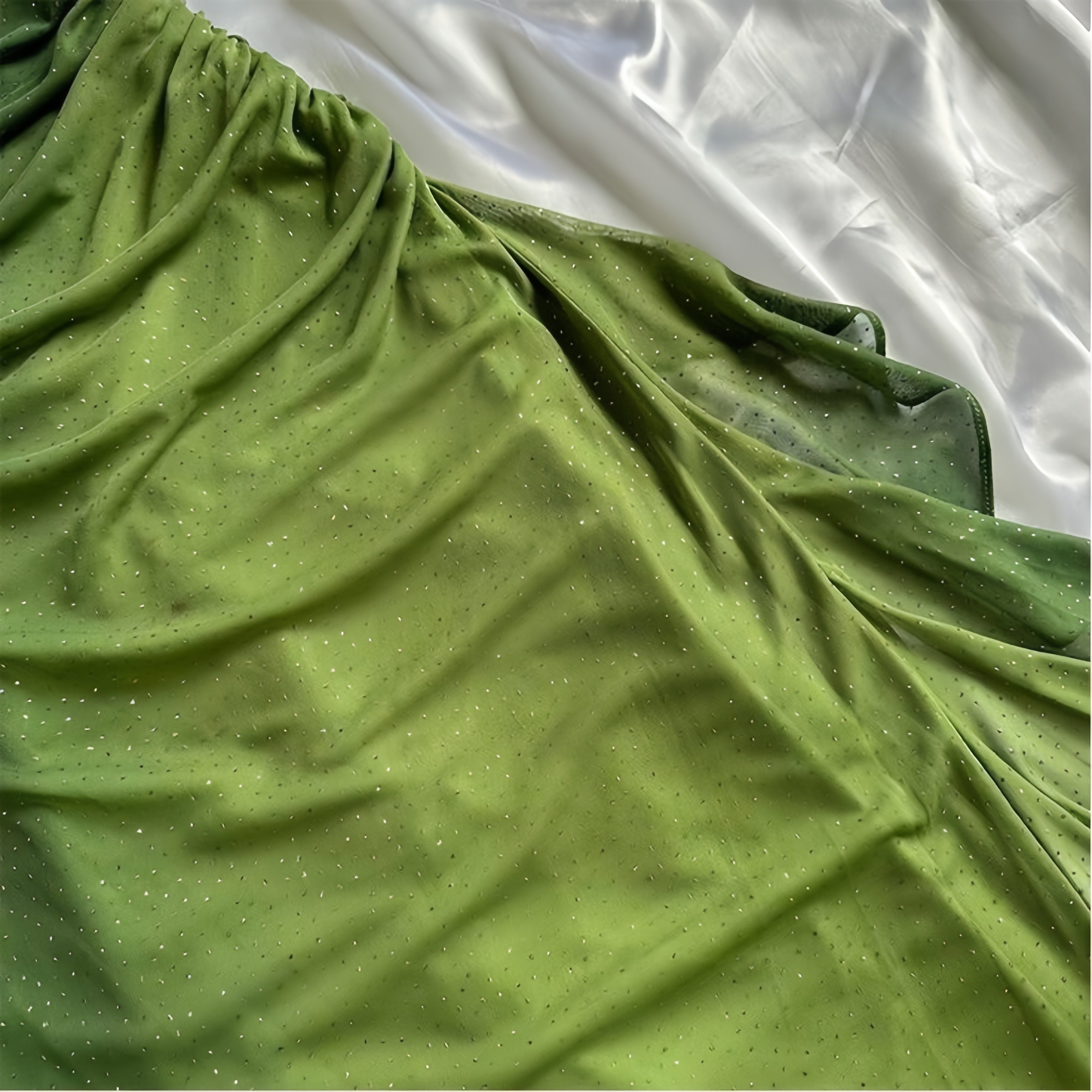 Olive Green Chiffon Prom Dress, Halter Ruffle Party Dress, HZ0307