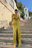 One Shoulder Sheath Long Prom Dresses Floor Length Formal Gown, HZ0307