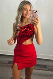 Unique One Shoulder Glass Mirror Homecoming HZ0307
