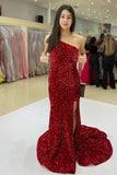 One Shoulder Purple Sequin Mermaid Long Formal HZ0307