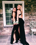 LTP0841,Sexy black prom dress mermaid evening dress satin prom HZ0307