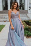 Glitter Spaghetti Straps A-Line Prom HZ0307