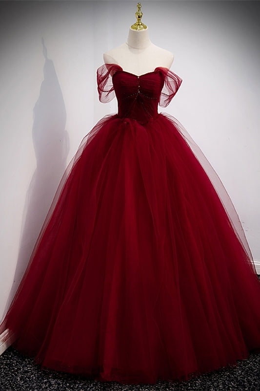 Peach Ball Gown with Off the Shoulder HZ0307