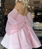Pink A-Line Homecoming Dress, Sequin Mini Prom Birthday Dresses, HZ0307
