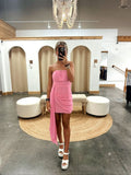 Pink Homecoming Dresses Strapless Mini Party Dress, HZ0307