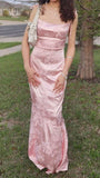 Pink Sheath Floral Print Party Dresses Graduation Prom HZ0307