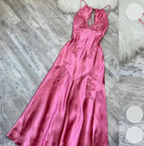 Pink Sheath Prom Dresses V-Neck Appliques Evening Formal Dress School Event HZ0307