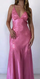 Pink Sheath Prom Dresses V-Neck Appliques Evening Formal Dress School Event HZ0307