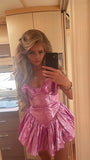 Pink Strapless A-line Mini Party HZ0307