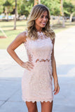 LTP1490,Light Pink Lace Homecoming Dresses Bodycon Mini HZ0307