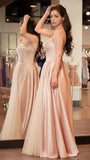Pink Strapless A-Line Prom Dress With Dots Tulle Party Dresses, HZ0307