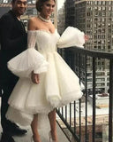 LTP1280,Off White Pleated Wedding Dresses,Tulle Homecoming HZ0307