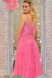Popular Appliques Tulle A-Line Senior Prom Dress, Long Semi Formal HZ0307