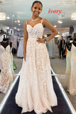 Popular Appliques Tulle A-Line Senior Prom Dress, Long Semi Formal HZ0307